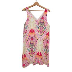 Everly Neon Aztec Dress Size M Summer Festival Party Cocktail Shift Knee Length